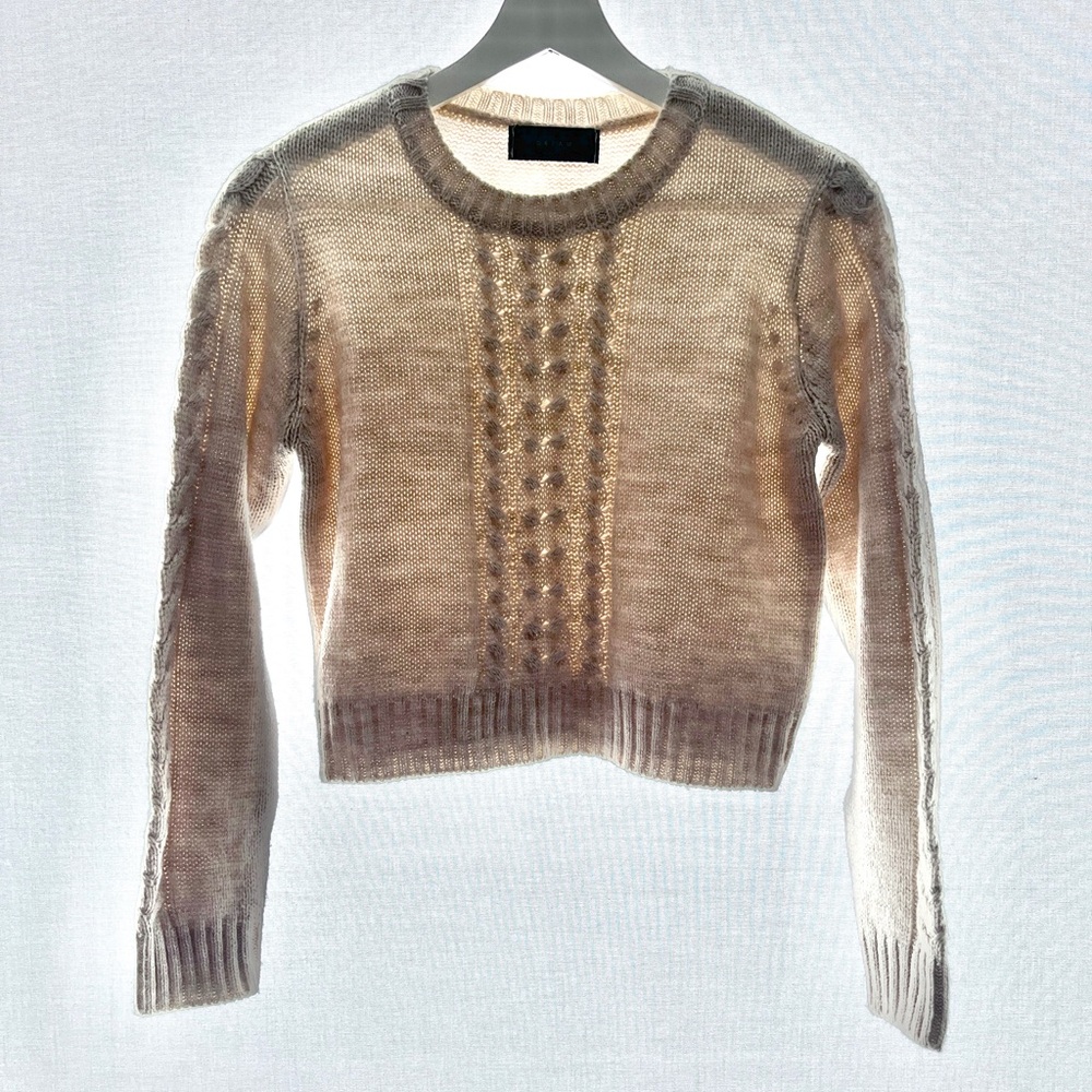 Korean style one-of-a-kind chunky cropped beige sweater